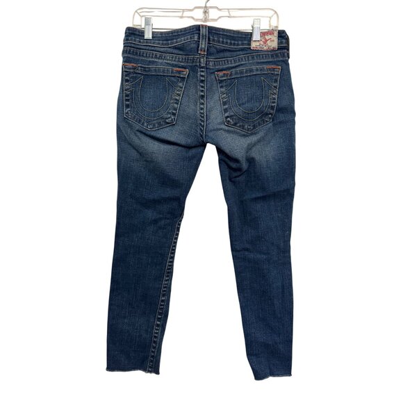 True Religion Stella Distressed Womens Jeans Size 30 Medium Wash Cotton Blend - Picture 2 of 6